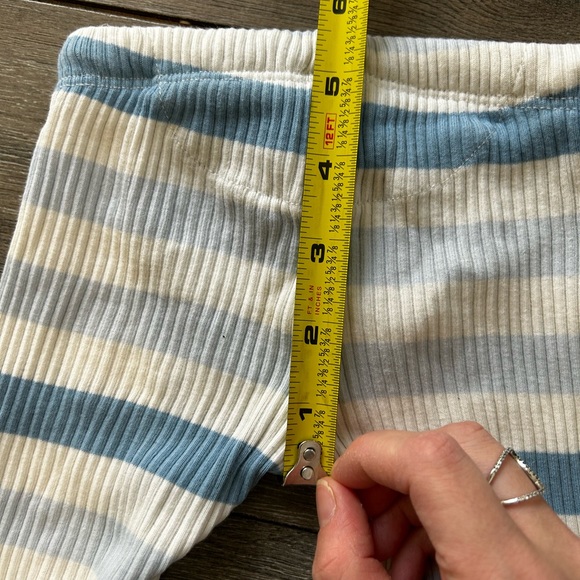 Bee and Dee Blue and White Striped Ribbed Pants size 18m - Picture 5 of 6